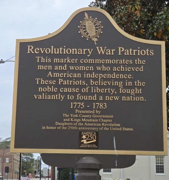 REVOLUTIONARY WAR PATRIOTS MEMORIAL MARKER YORK