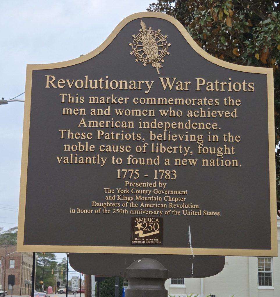 REVOLUTIONARY WAR PATRIOTS MEMORIAL MARKER YORK