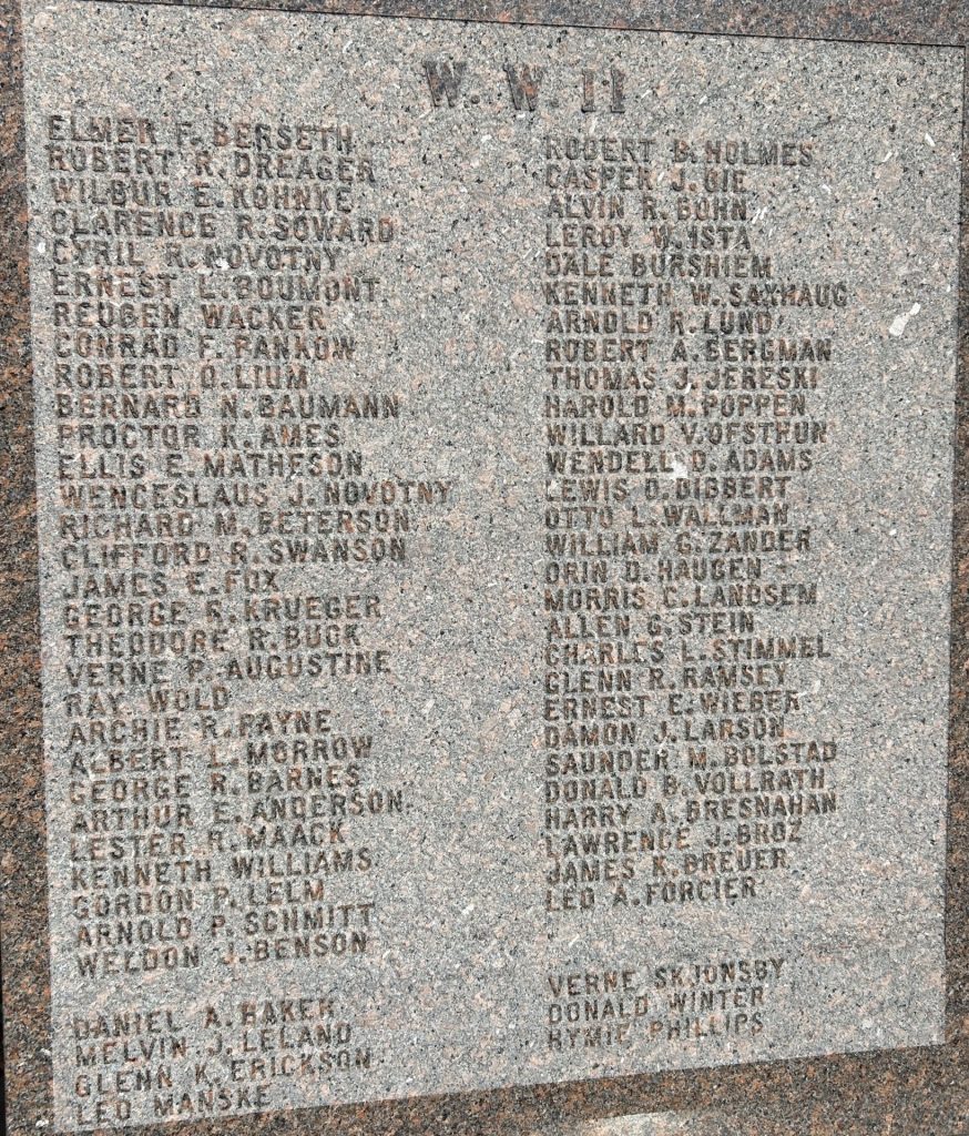 RICHLAND COUNTY WAR VETERANS MEMORIAL LEFT STONE