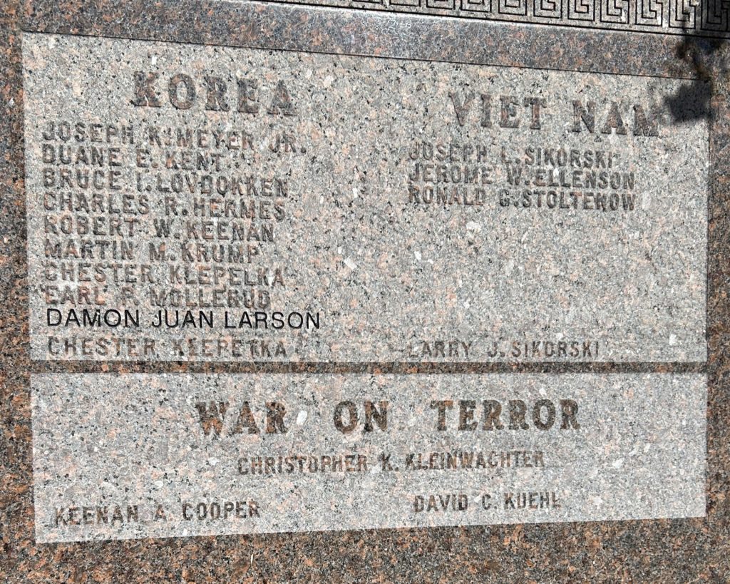 RICHLAND COUNTY WAR VETERANS MEMORIAL RIGHT STONE