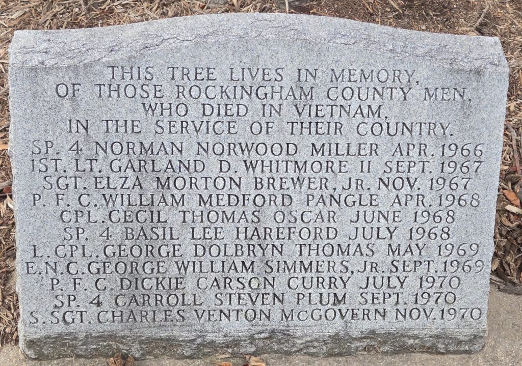 ROCKINGHAM COUNTY VIETNAM SUPREME SACRIFICE WAR MEMORIAL
