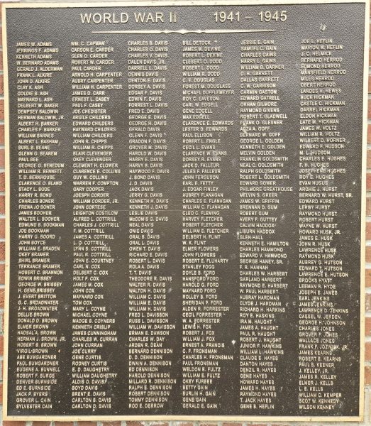 SALEM, WV WORLD WAR II MEMORIAL PLAQUE A