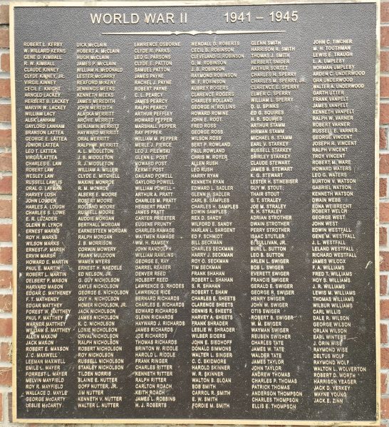 SALEM, WV WORLD WAR II MEMORIAL PLAQUE B