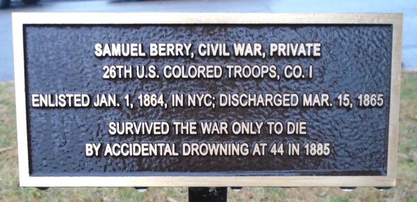 SAMUEL BERRY, CIVIL WAR, PRIVATE WAR MEMORIAL PLAQUE