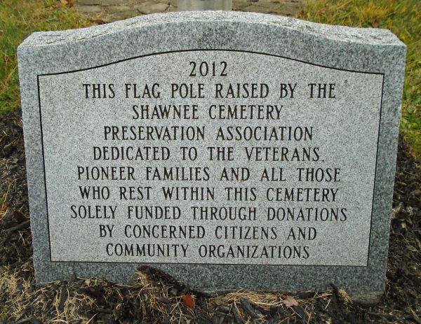 SHAWNEE CEMETERY VETERANS MEMORIAL FLAGPOLE STONE