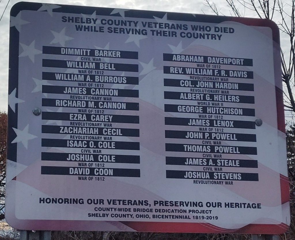 SHELBY COUNTY VETERANS WHO DIED WHILE SERVING THEIR COUNTRY MEMORIAL II