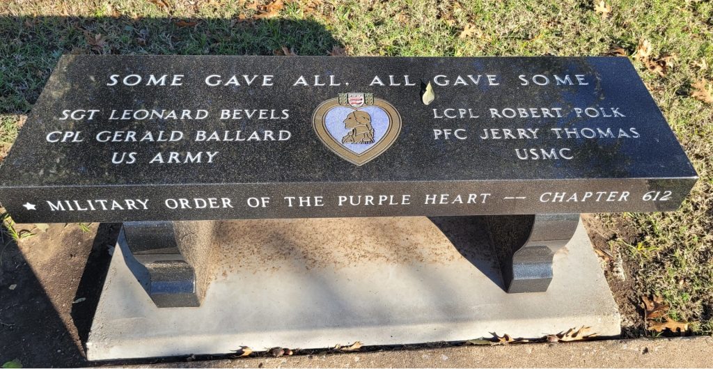 SHERMAN SOME GAVE ALL, ALL GAVE SOME MEMORIAL BENCH