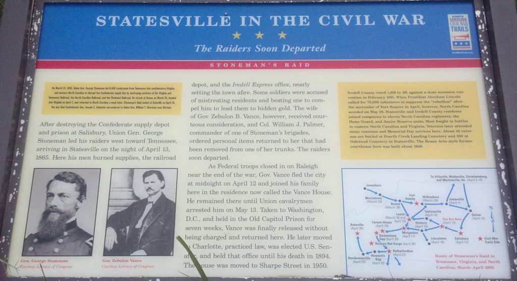 STATESVILLE IN THE CIVIL WAR MEMORIAL PANEL