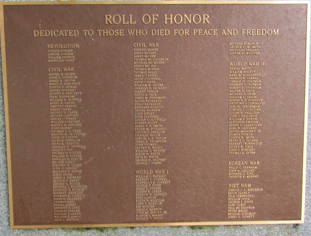 STOUGHTON ROLL OF HONOR SUPREME SACRIFICE WAR MEMORIAL PLAQUE