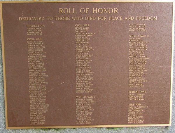 STOUGHTON ROLL OF HONOR SUPREME SACRIFICE WAR MEMORIAL PLAQUE