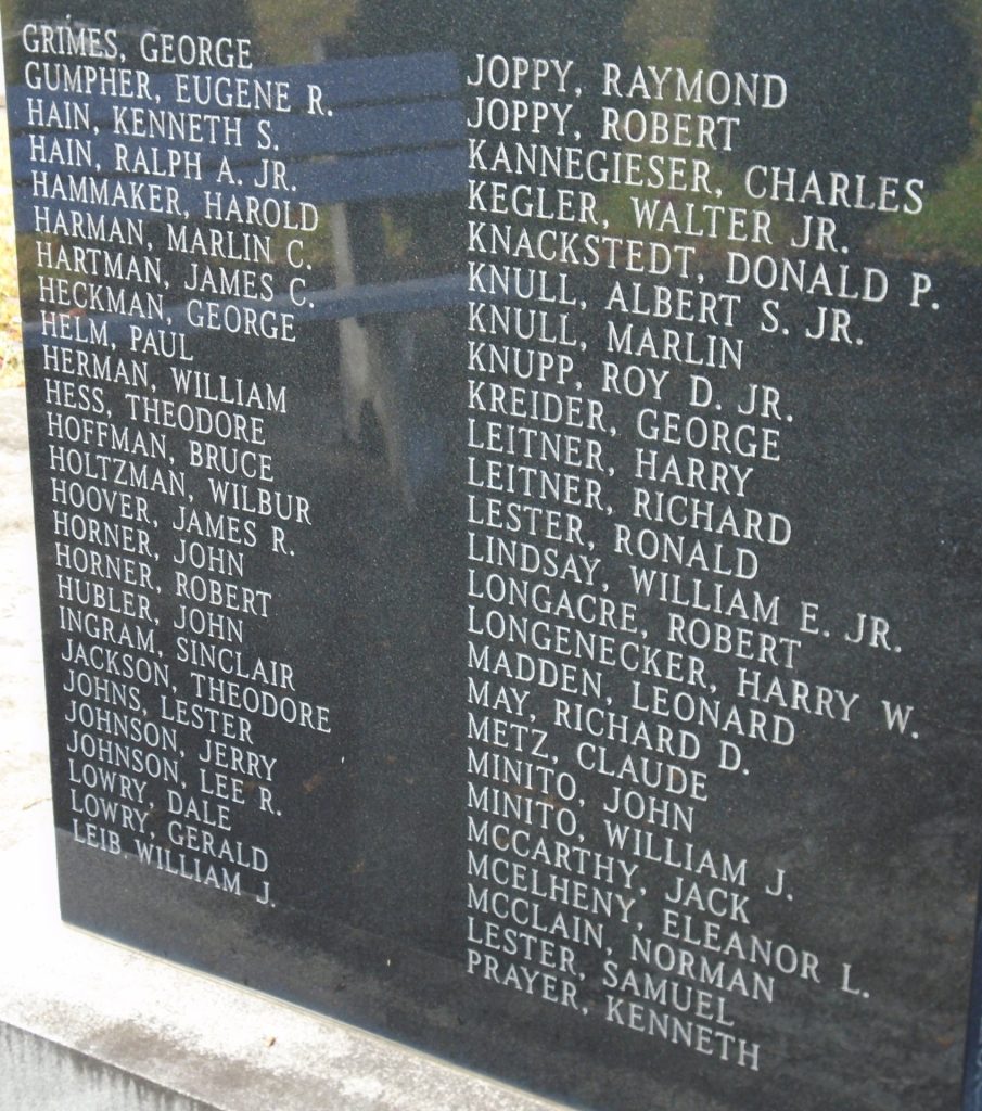 SUSQUEHANNA TOWNSHIP KOREAN WAR MEMORIAL STONE C
