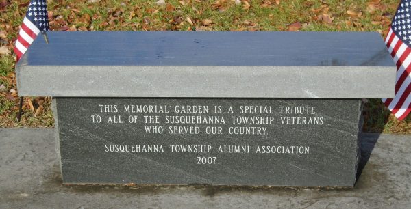 SUSQUEHANNA TOWNSHIP VETERANS MEMORIAL GARDEN BENCH A