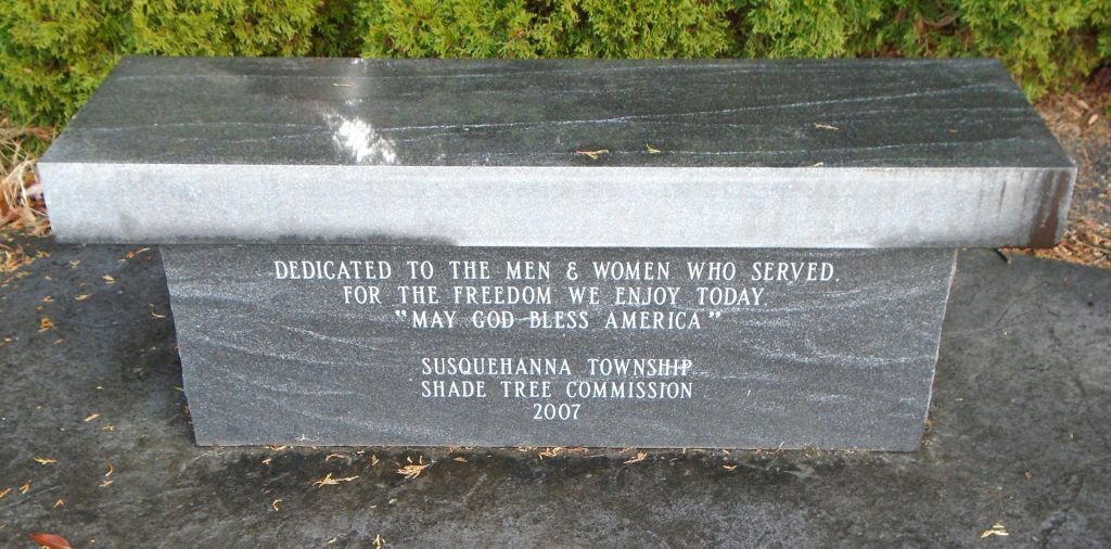 SUSQUEHANNA TOWNSHIP VETERANS MEMORIAL GARDEN BENCH B