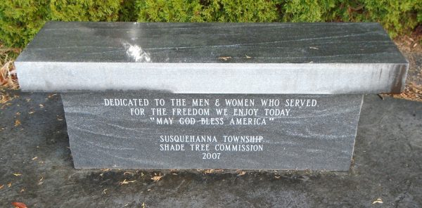 SUSQUEHANNA TOWNSHIP VETERANS MEMORIAL GARDEN BENCH B