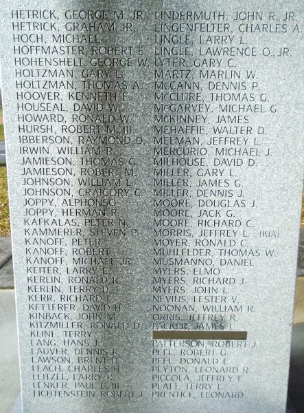 SUSQUEHANNA TOWNSHIP VIETNAM WAR MEMORIAL SIDE C