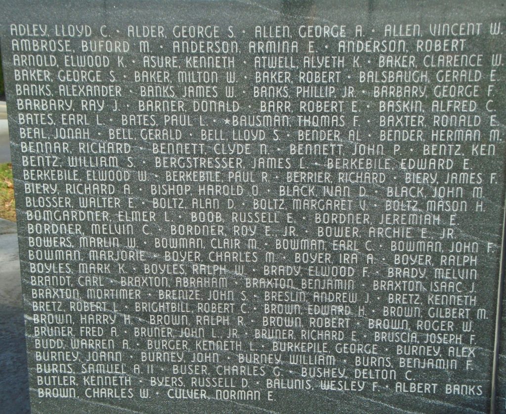 SUSQUEHANNA TOWNSHIP WW II MEMORIAL STONE A