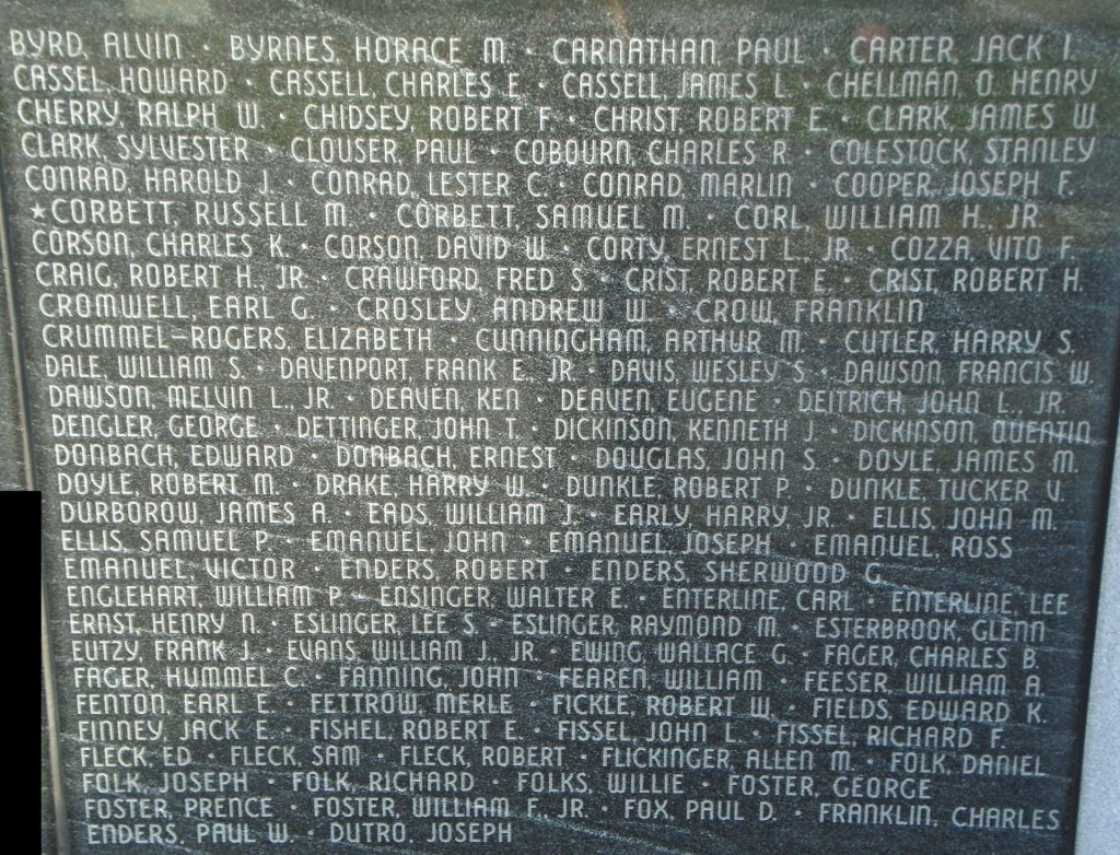 SUSQUEHANNA TOWNSHIP WW II MEMORIAL STONE B