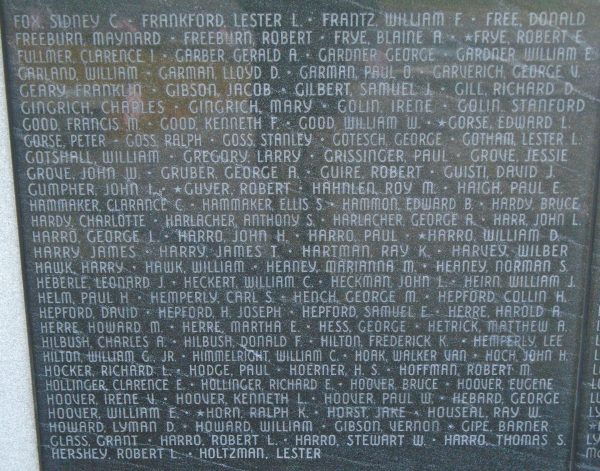 SUSQUEHANNA TOWNSHIP WW II MEMORIAL STONE C