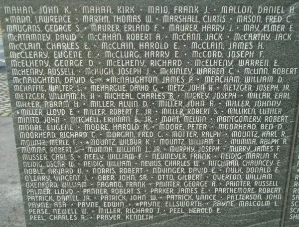 SUSQUEHANNA TOWNSHIP WW II MEMORIAL STONE E