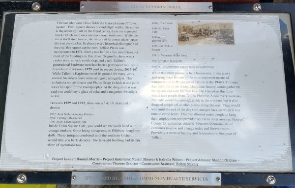 TELLICO TALES MEMORIAL DRIVE PLAQUE
