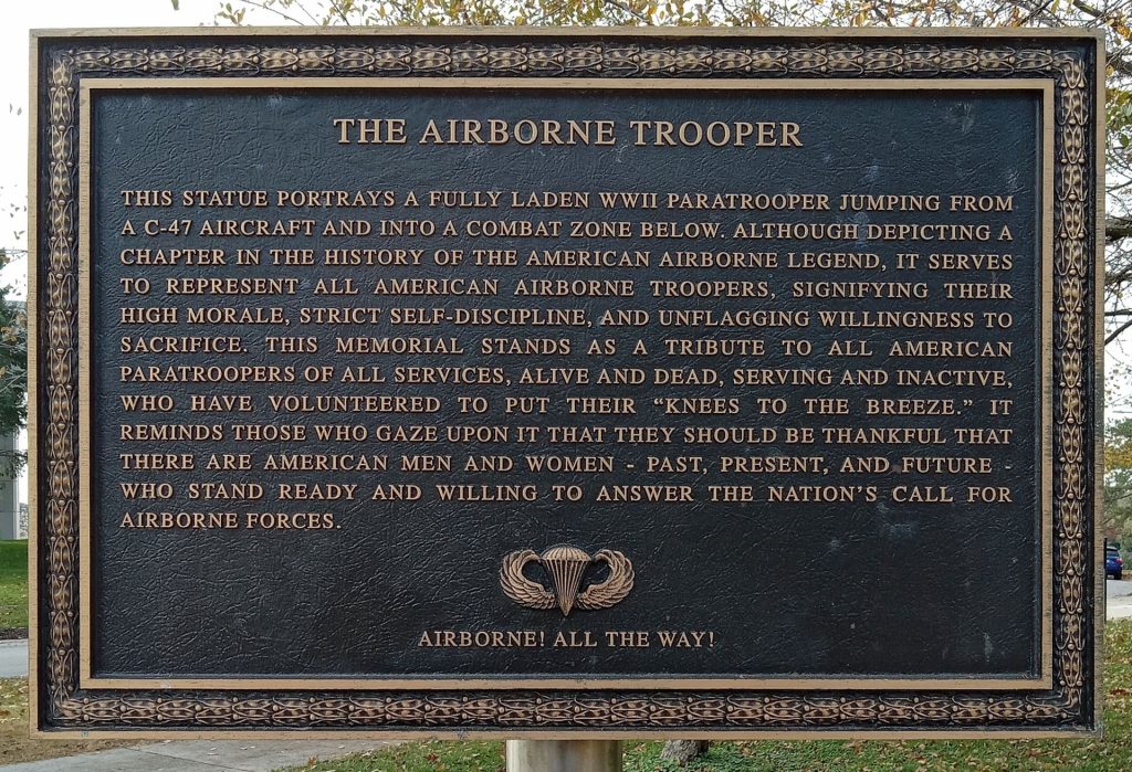 THE AIRBORNE TROOPER WAR MEMORIAL PLAQUE