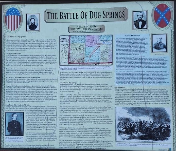 THE BATTLE OF DUG SPRINGS WAR MEMORIAL PANEL