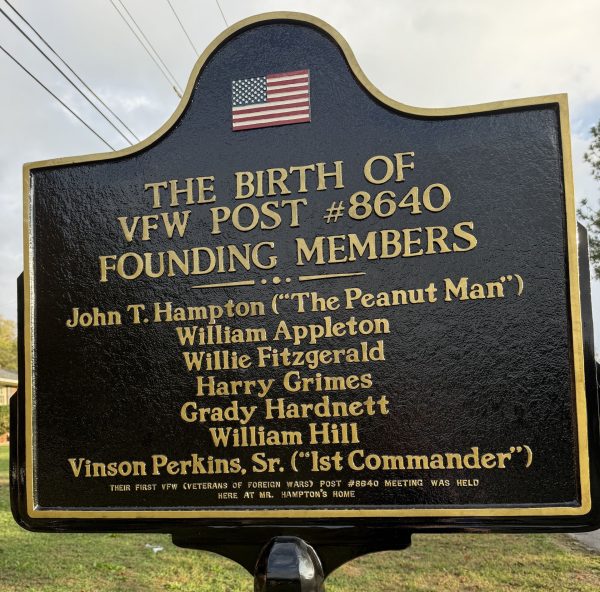 THE BIRTH OF VFW POST #8640 MEMORIAL MARKER BACK