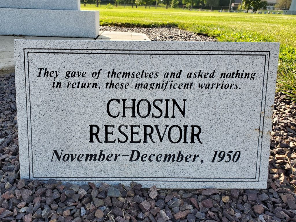 THE CHOSIN RESERVOIR WAR MEMORIAL STONE B