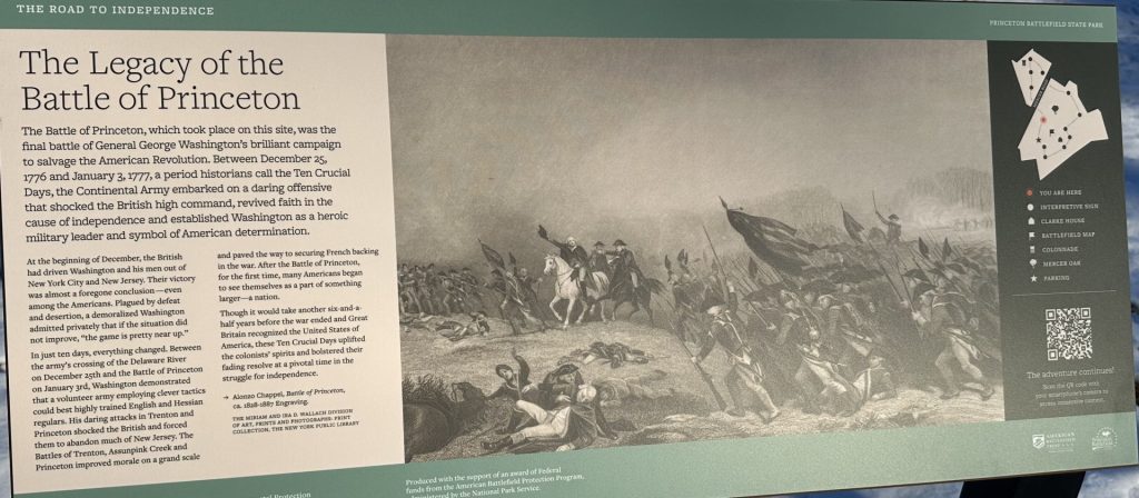 THE LEGACY OF THE BATTLE OF PRINCETON REVOLUTIONARY WAR MEMORIAL PANEL