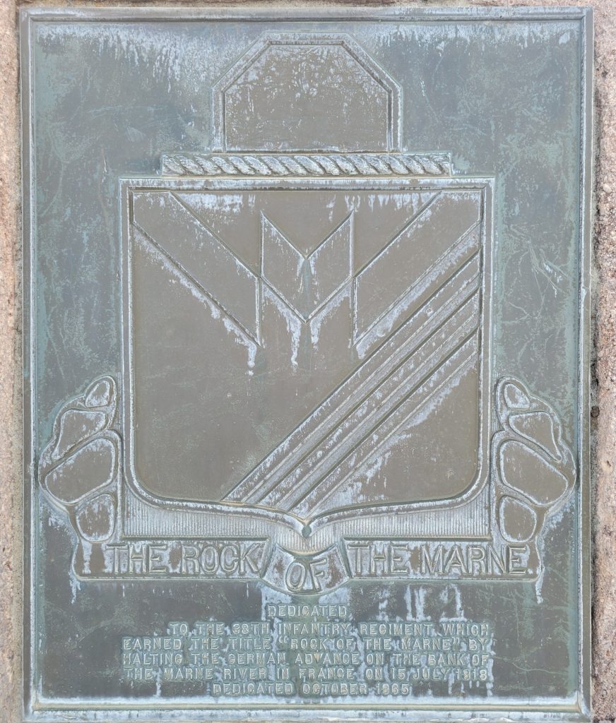 THE ROCK OF THE MARNE WAR MEMORIAL PLAQUE