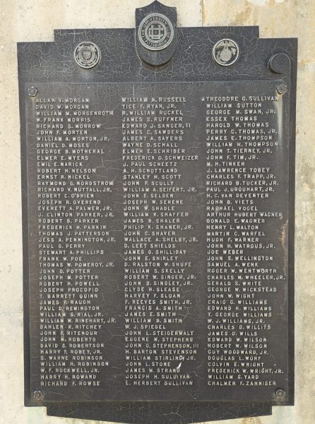 THE UNIVERSITY CLUB WORLD WAR II HONOR ROLL MEMORIAL PLAQUE B