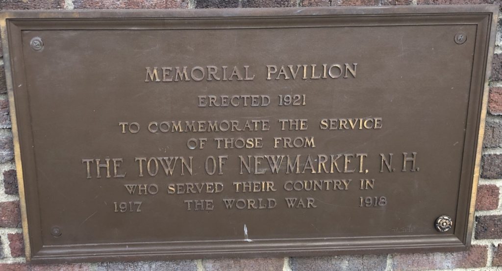 TOWN OF NEWMARKET, NH MEMORIAL PAVILION PLAQUE A