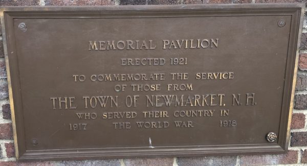 TOWN OF NEWMARKET, NH MEMORIAL PAVILION PLAQUE A