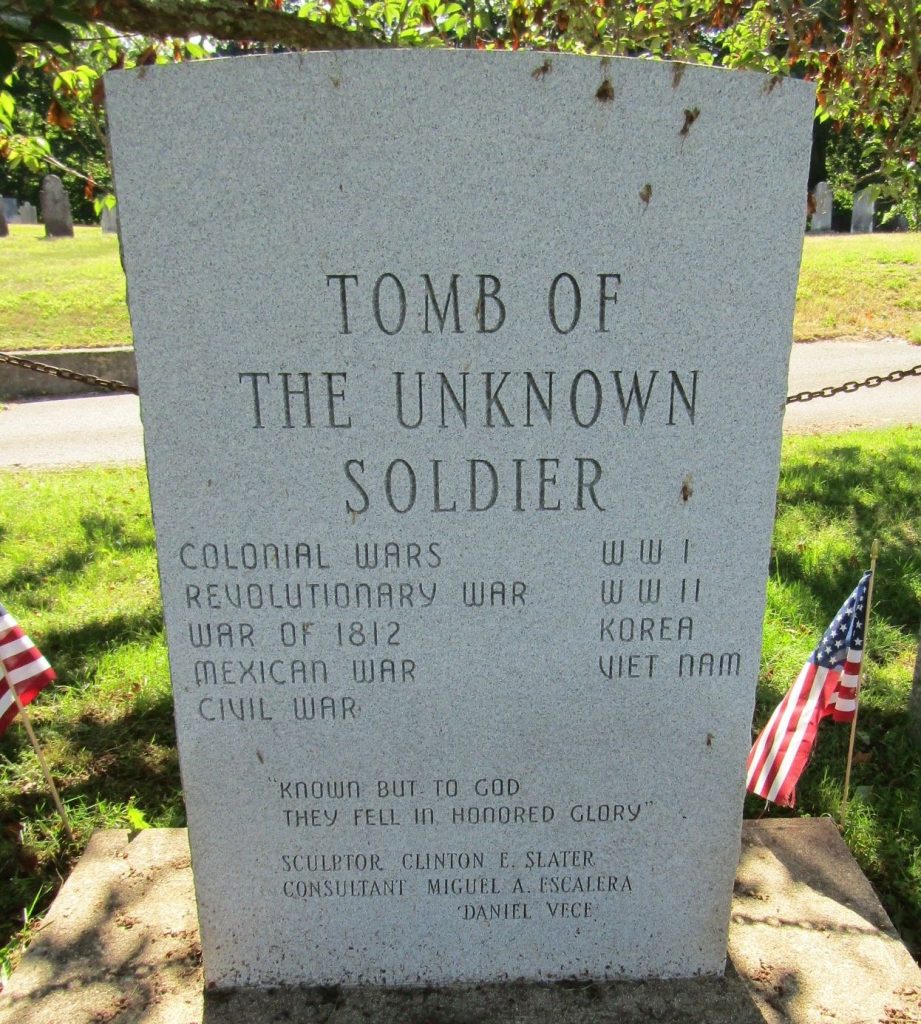 TOWNSPEOPLE OF CLINTON TOMB OF THE UNKNOWN SOLDIER MEMORIAL BACK