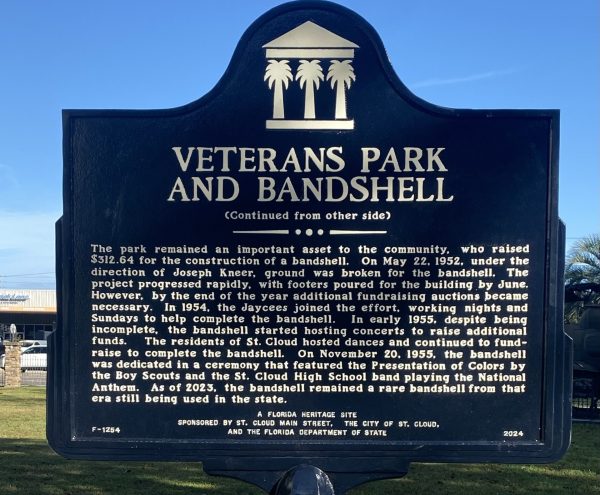VETERANS PARK AND BANDSHELL WAR MEMORIAL MARKER BACK