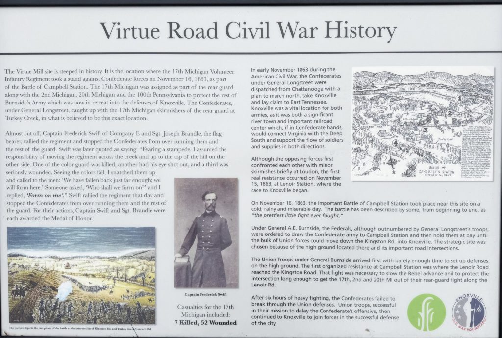 VIRTUE ROAD CIVIL WAR HISTORY MEMORIAL PANEL