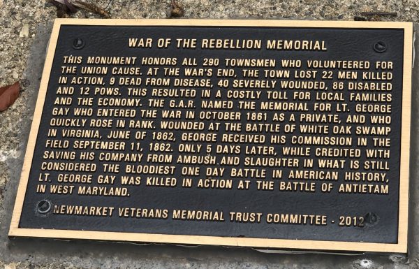 WAR OF THE REBELLION MEMORIAL PLAQUE