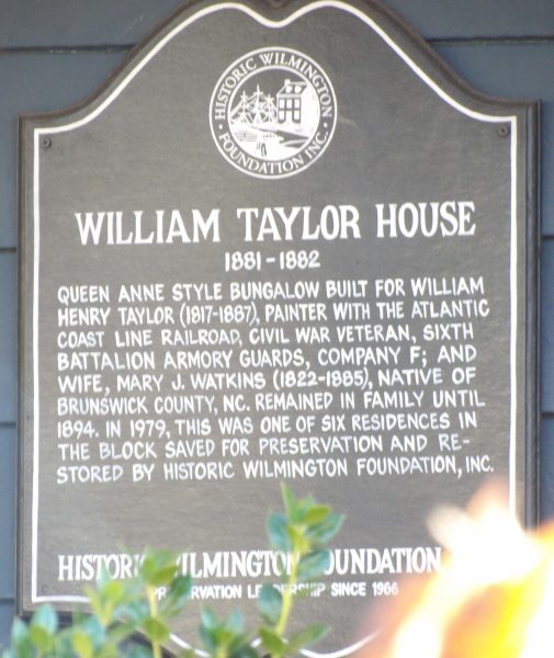 WILLIAM TAYLOR HOUSE MEMORIAL MARKER