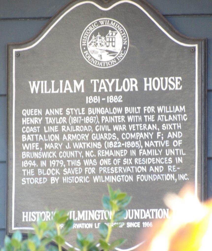 WILLIAM TAYLOR HOUSE MEMORIAL MARKER