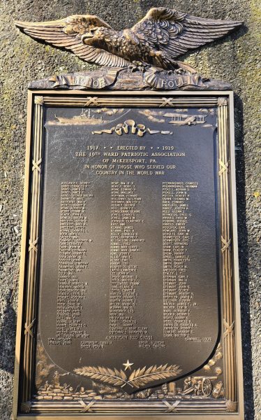 10TH WARD WORLD WAR HONOR ROLL MEMORIAL PLAQUE