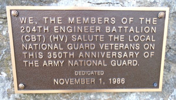 204TH ENGINEER BATTALION ARMY NATIONAL GUARD VETERANS MEMORIAL PLAQUE