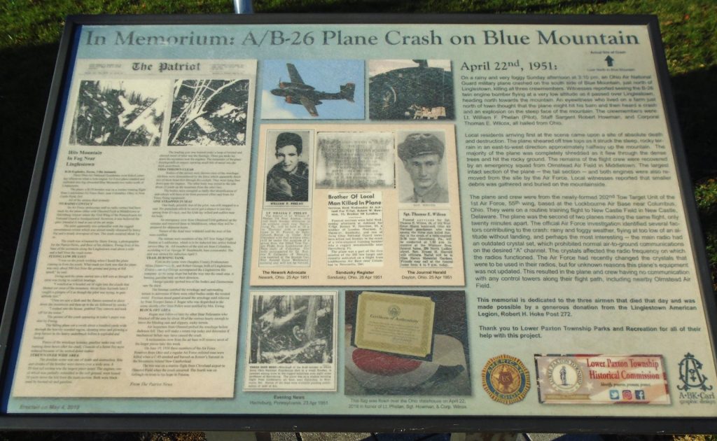 A/B-26 PLANE CRASH MEMORIAL PANEL
