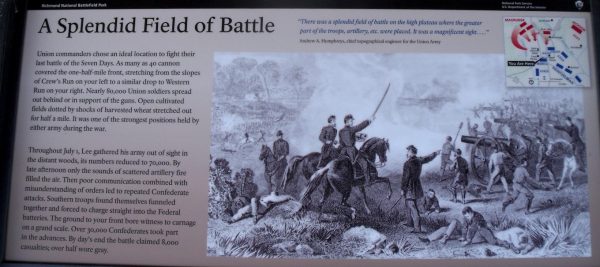 A SPLENDID FIELD OF BATTLE WAR MEMORIAL PANEL