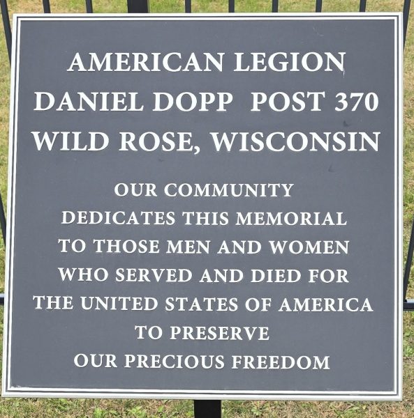 AMERICAN LEGION DANIEL DOPP POST 370 VETERANS MEMORIAL PLAQUE
