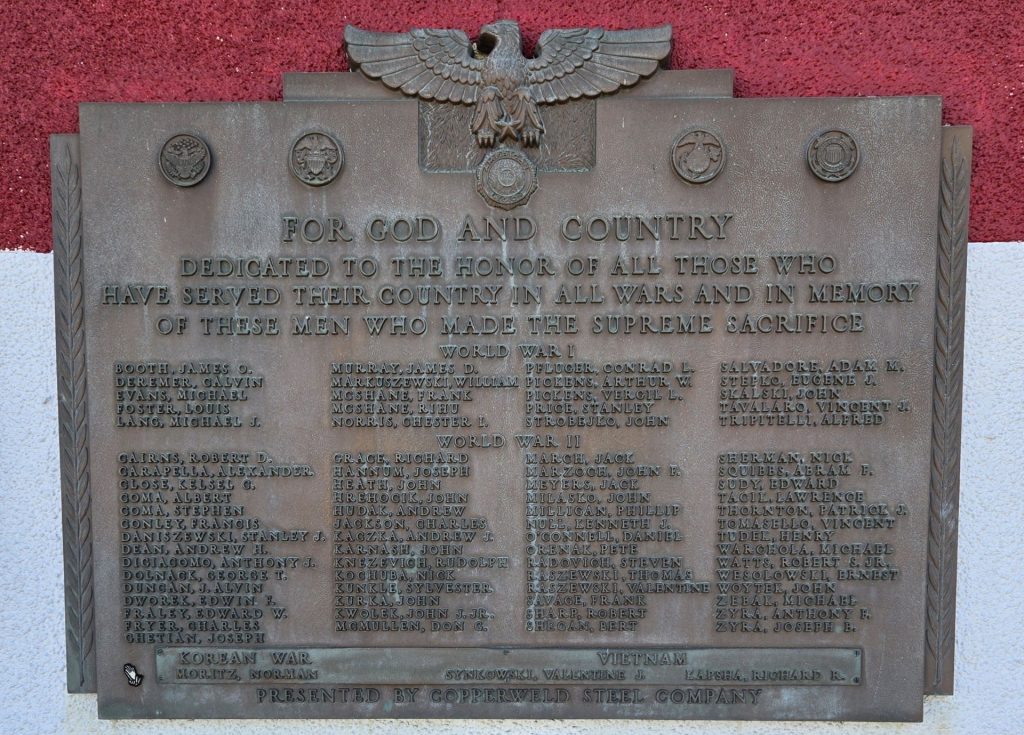 AMERICAN LEGION POST 443 ALL WARS VETERANS MEMORIAL PLAQUE
