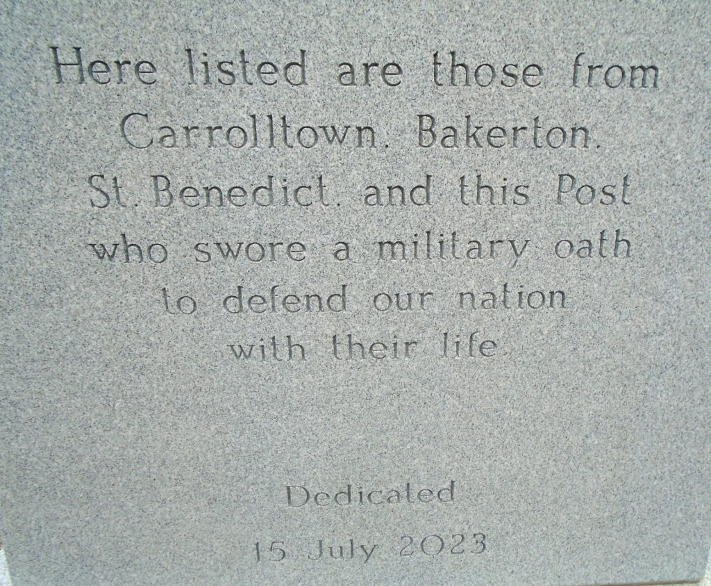 AMERICAN LEGION POST 506 VETERANS MEMORIAL STONE A