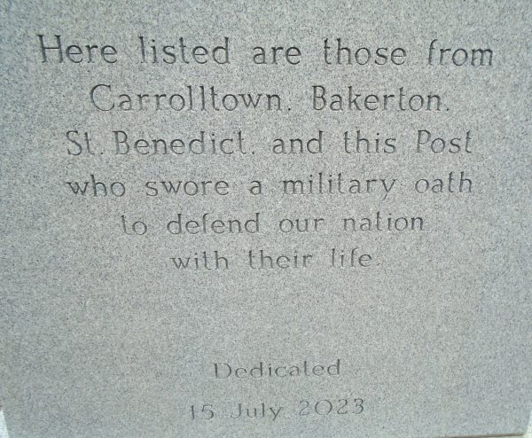 AMERICAN LEGION POST 506 VETERANS MEMORIAL STONE A