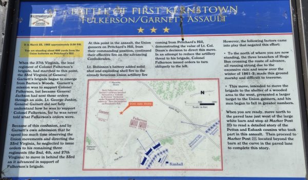 BATTLE OF FIRST KERNSTOWN WAR MEMORIAL PANEL