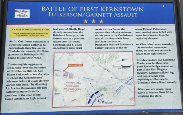 BATTLE OF FIRST KERNSTOWN WAR MEMORIAL PANEL II