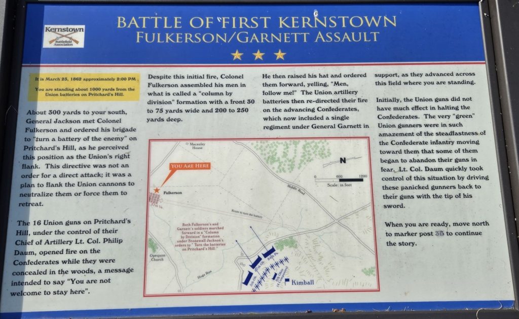 BATTLE OF FIRST KERNSTOWN WAR MEMORIAL PANEL III